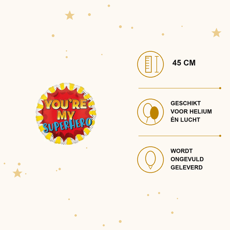 You're My Superhero Folie Ballon - 45 cm - Ballonnenshop.nl
