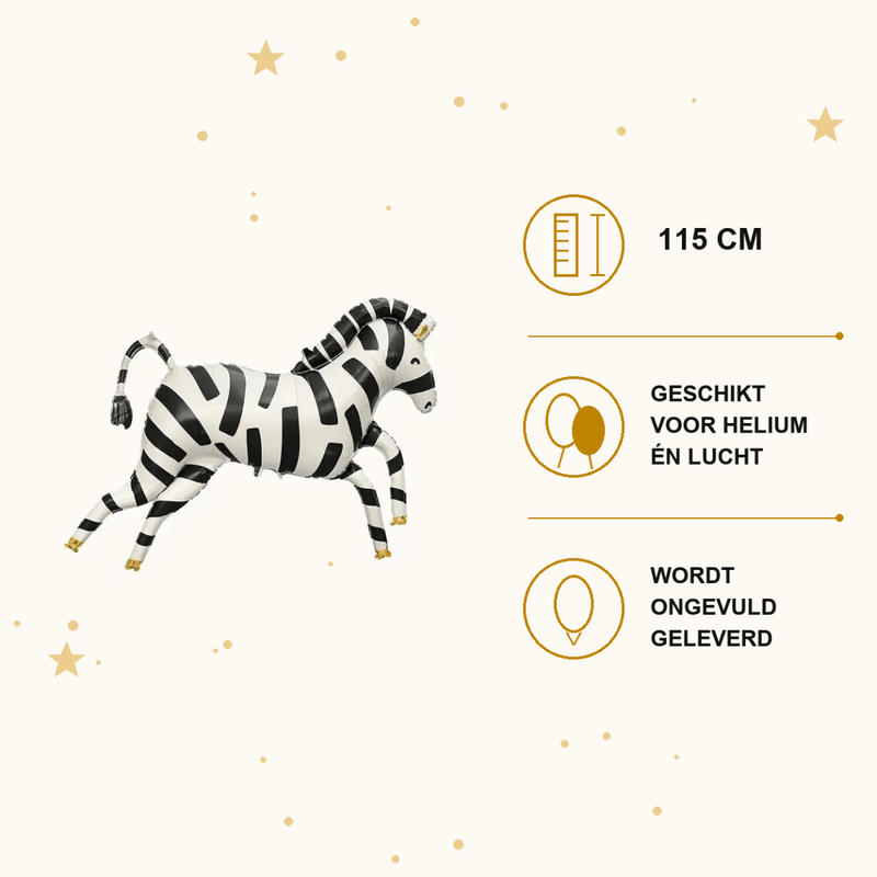 Zebra Folie Ballon 115 cm - Ballonnenshop.nl