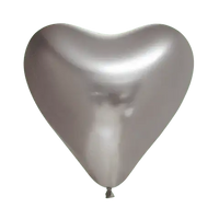 Zilveren Hartjes Ballonnen - 6 stuks - 30 cm - Ballonnenshop.nl