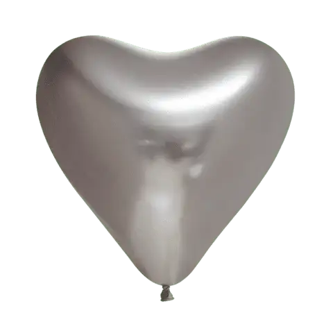 Zilveren Hartjes Ballonnen - 6 stuks - 30 cm - Ballonnenshop.nl