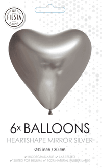 Zilveren Hartjes Ballonnen - 6 stuks - 30 cm - Ballonnenshop.nl