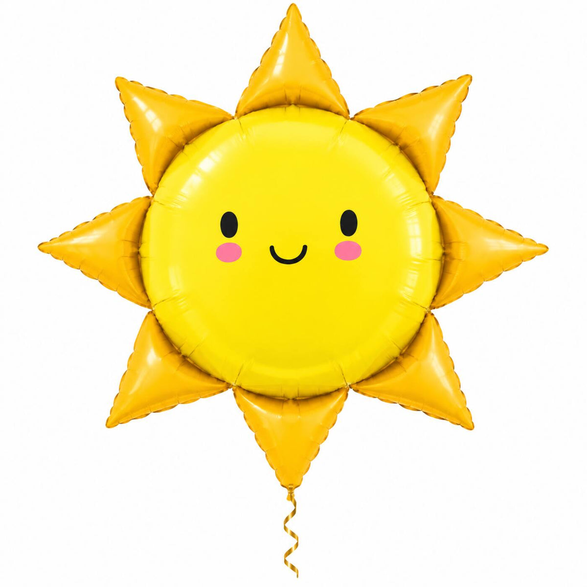 Zonneschijn voor jou XL Ballon met dun metallic gouden lint op witte achtergrond – Ballonnenshop.nl