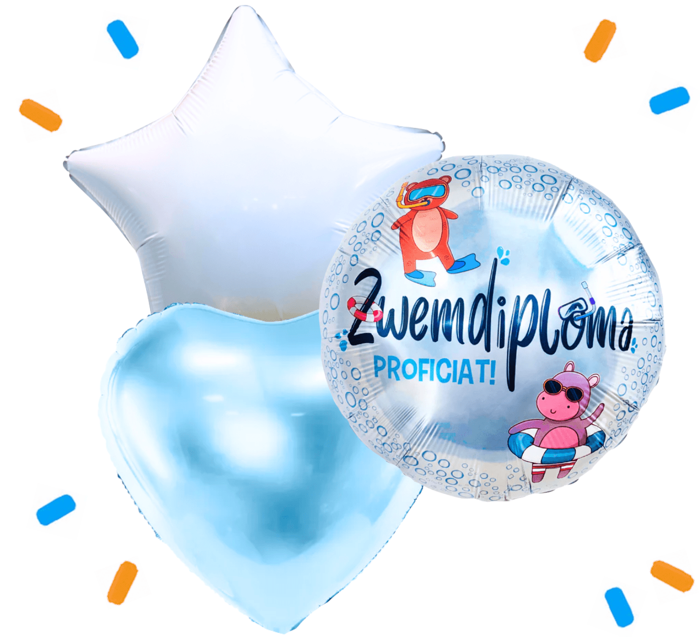 Zwemdiploma Proficiat Trosje Helium Ballonnen - Gevuld Met Helium - 46 cm - Ballonnenshop.nl