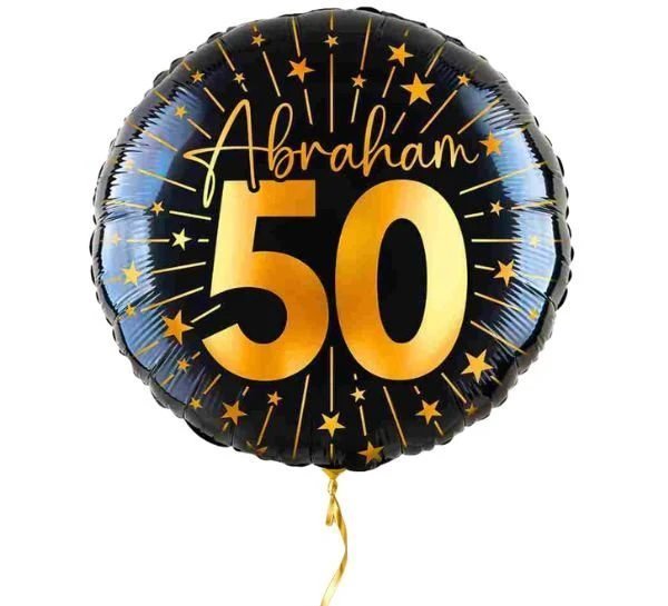 Zwart gouden 50 jaar mijlpaal ballon